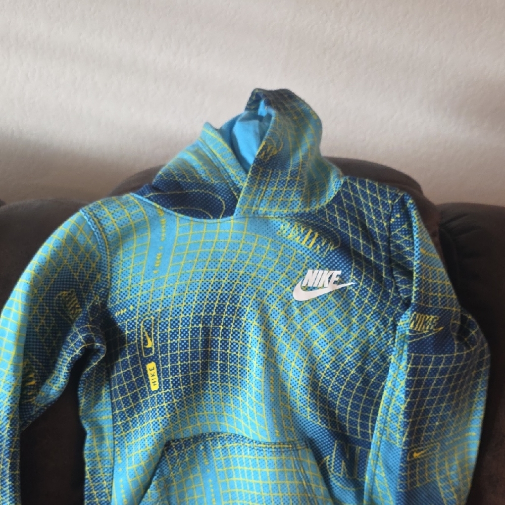 Nike Blue and Yellow Kids Hoodie